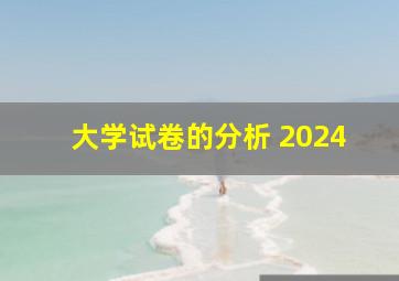 大学试卷的分析 2024